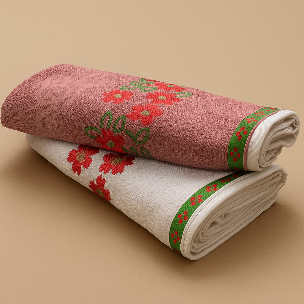 Toalhas de Banho Florata Algodão Luxo 140x75cm – Super Macias, Alta Absorção, Cores Sortidas