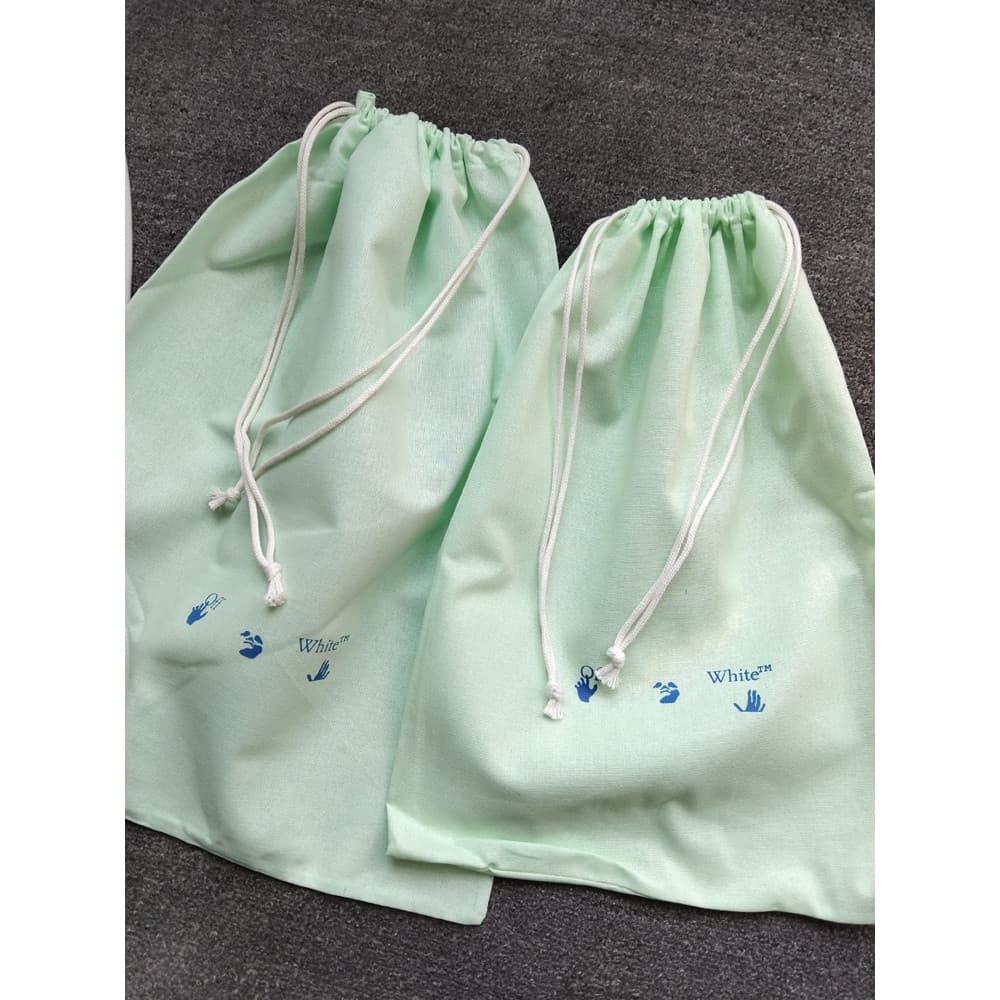 Saco de sapato com cordão de algodão verde claro coleção saco Anti-poeira saco de cordão saco de armazenamento de sapato