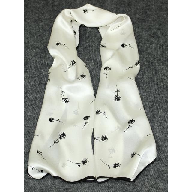 Seda Natural amoreira seda cetim elegante pequena flor mais magro olhar All-Match lenço retangular lenço de seda profiss