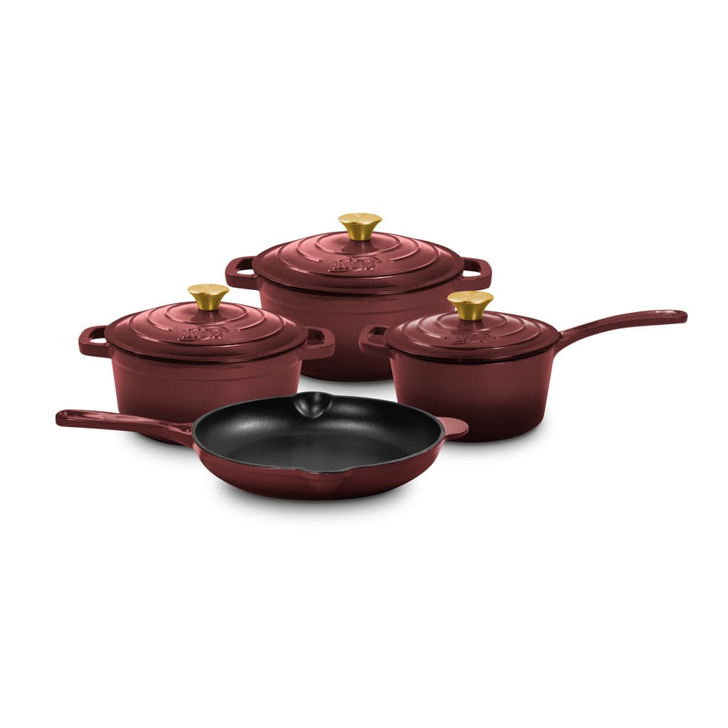 CONJUNTO PANELAS DE FERRO FUNDIDO ESMALTADO CABERNET 4 PEÇAS