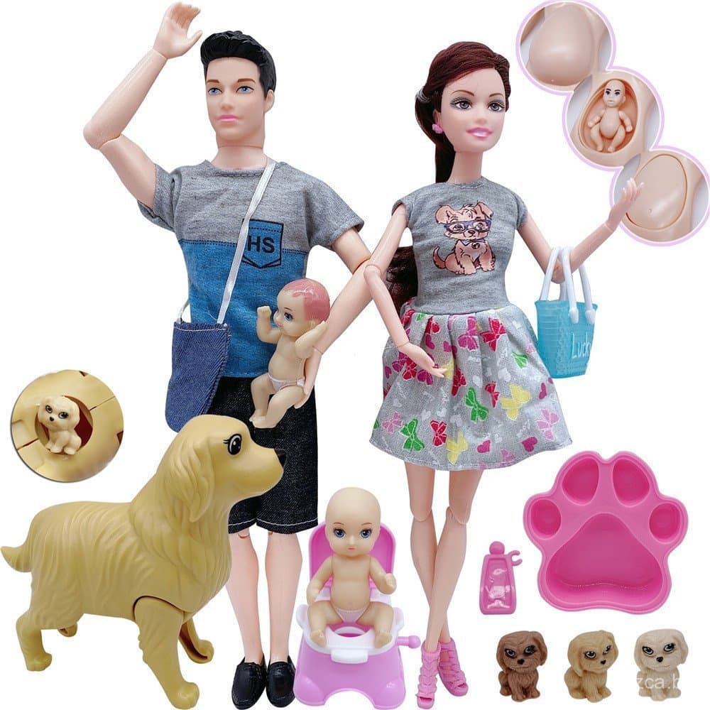Conjunto de Bonecas DIY para Família com Boneca Grávida - 11 Estilos - Kit de Montagem de Bonecas - Presente para Menina