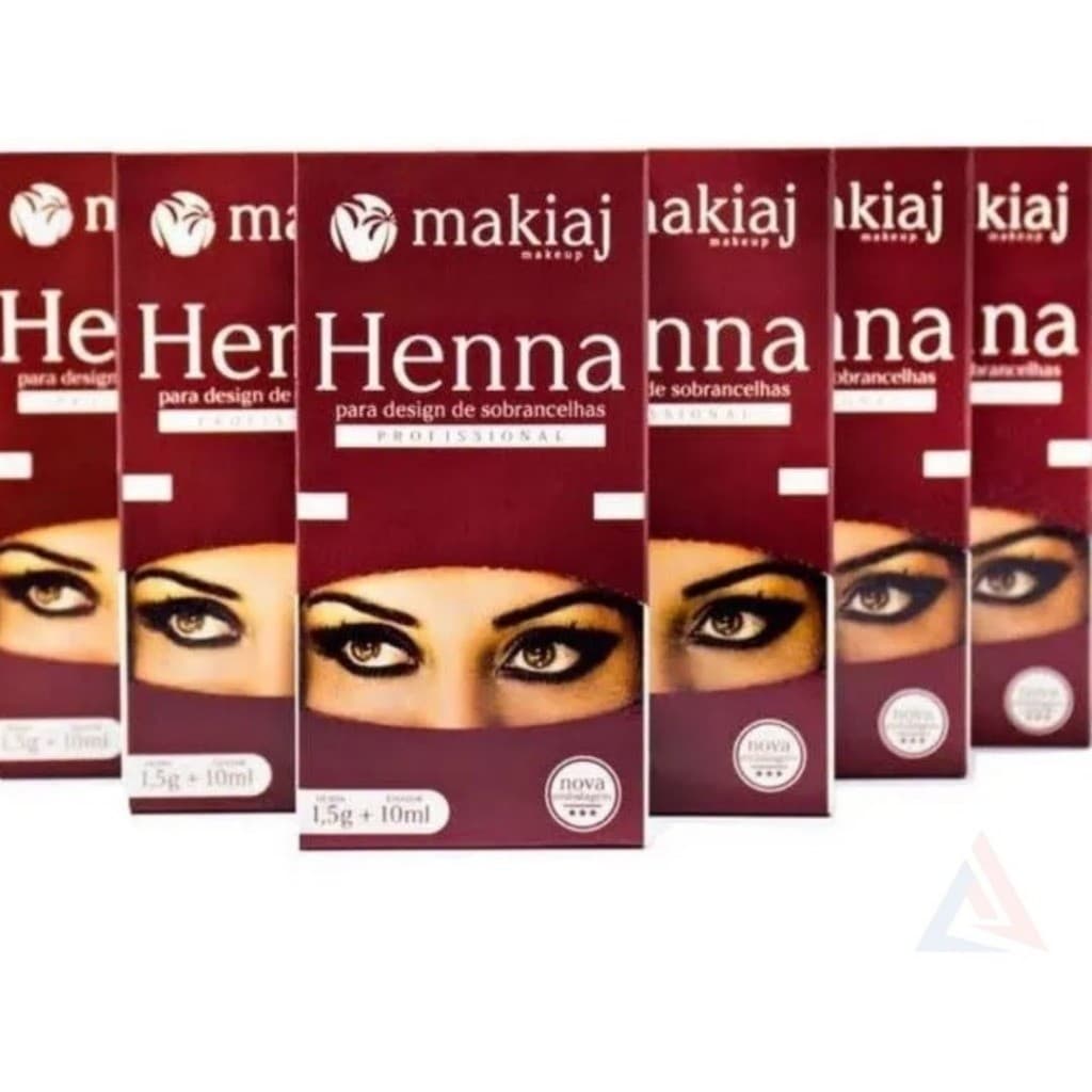 Kit 2 Henna De Sombrancelha 1,5g Henna + 10ml Fixador Makiaj Para Desing De Sobrancelhas