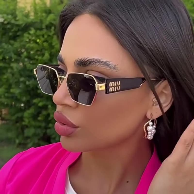 Óculos De Sol Poligonais Elegantes Estilo Rua , Personalizados Com Proteção UV