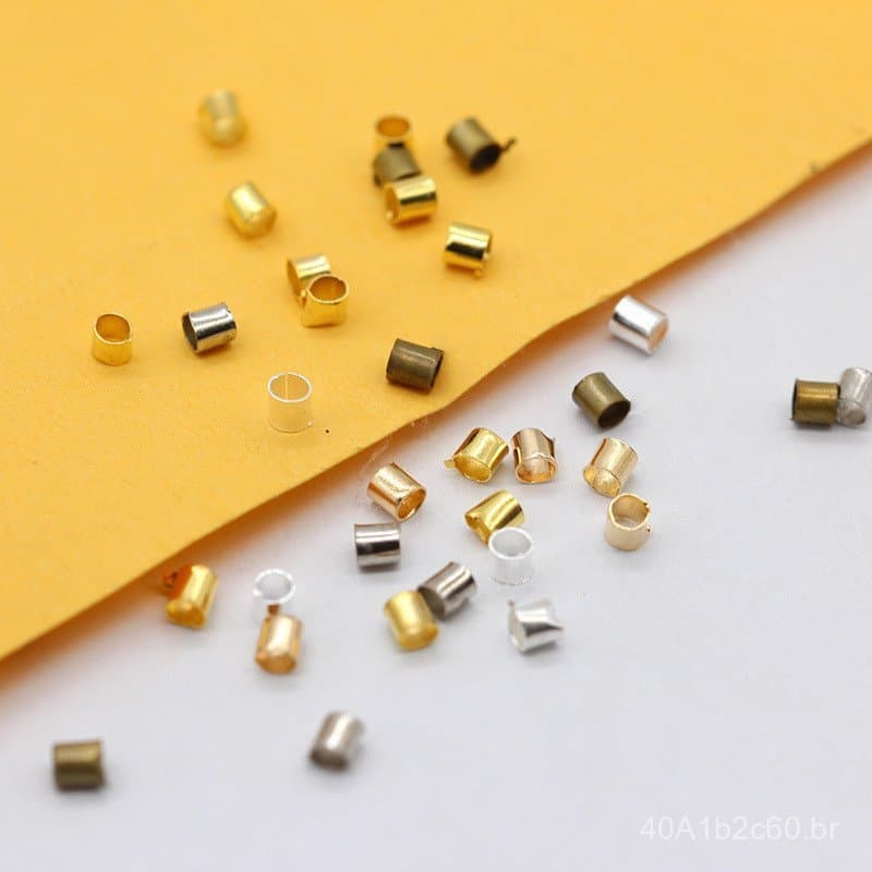 Tubo espaçador de cobre puro 2x2mm para DIY, material acessório fixo para joias, acessório de posicionamento para colare