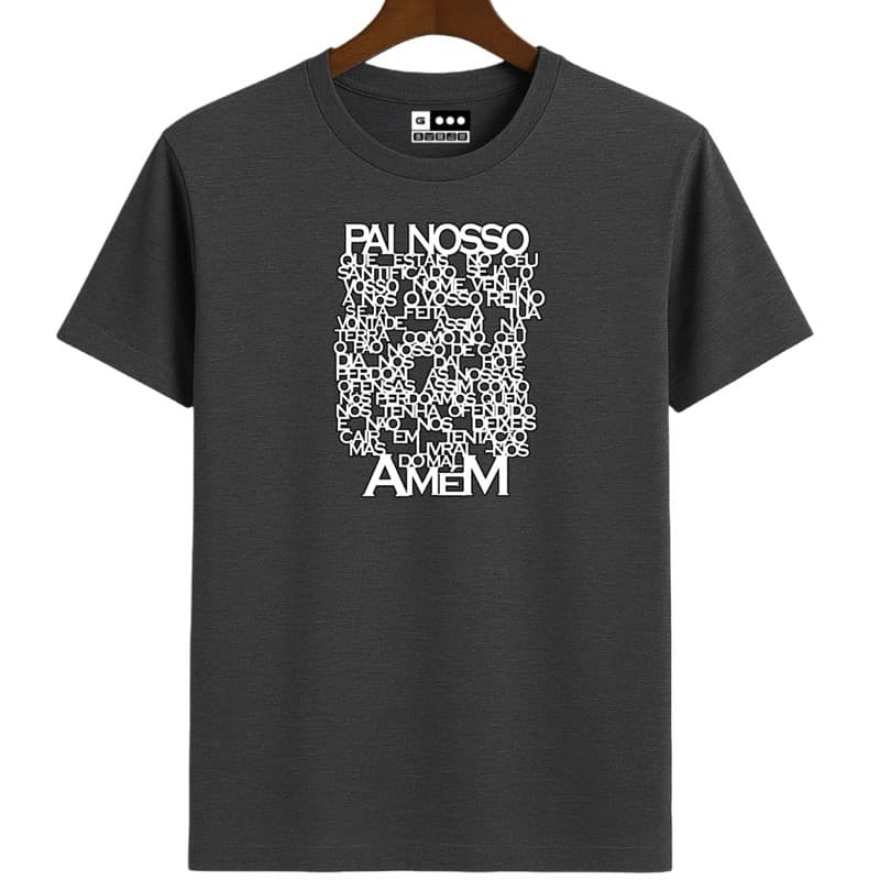 Camisas PAI NOSSO ORAÇÃO Cristã 100% Algodão Premium Unissex Camiseta Religiosa Católica BLUSA