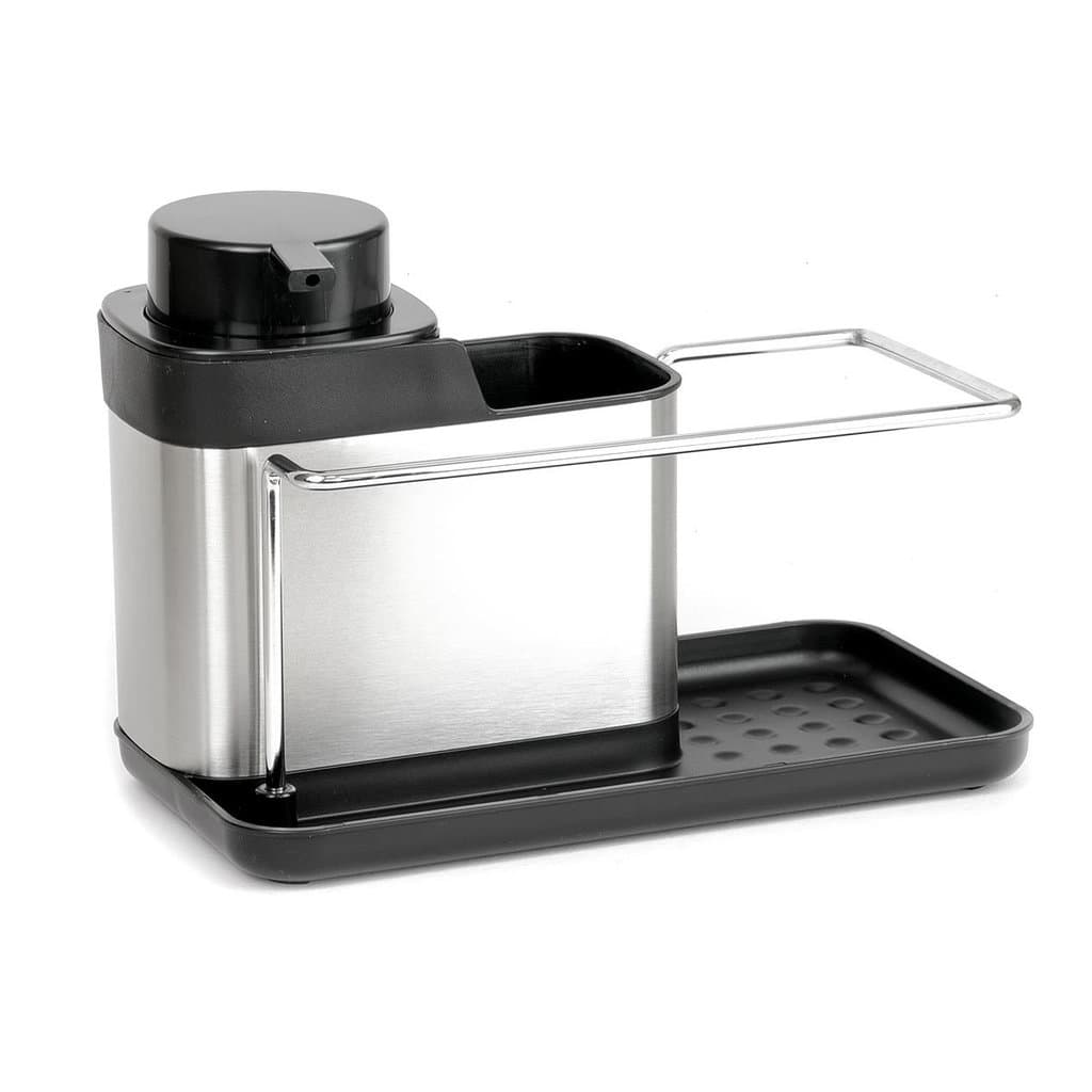 Dispenser Organizador de Pia com Espaço para Esponja e Pano 300ml Inox Pia Cozinha