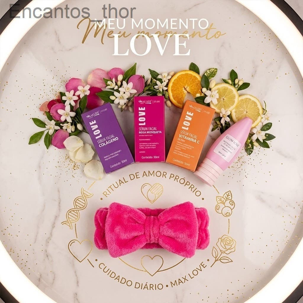 Kit Skincare Rejuvenescedor c/ Colágeno + Rosa Mosqueta + Vitamina C + Hidratante + Faixa Facial46QY
