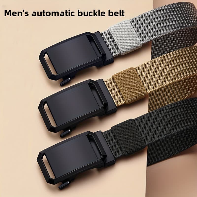 Cinto De Fivela Automática Masculino/Alça De Tecido De Nylon/De Liga/Várias Cores Disponíveis/Casual E Versátil-h284