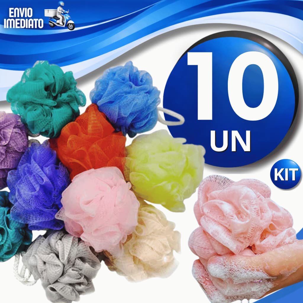 Conjunto Esponja Bucha De Banho Relaxante Esfoliante Nylon Cores Sortidas Qualidade Utilidades