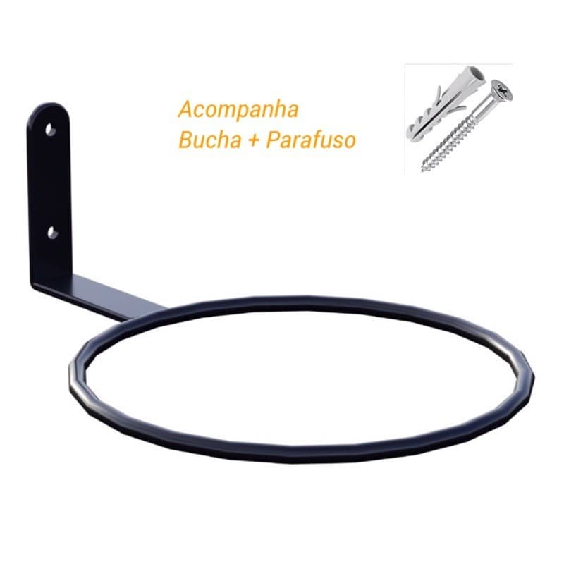 Suporte de Parede para Vasos Auto Irrigáveis com Anel de 16cm e Parafuso (Maff Aramados)