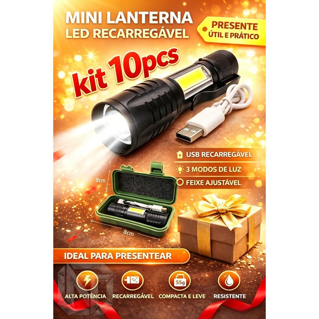 Atacado Kit 5 e 10 Mini Lanterna Brilhante Multi-função Led Táticas De Campo