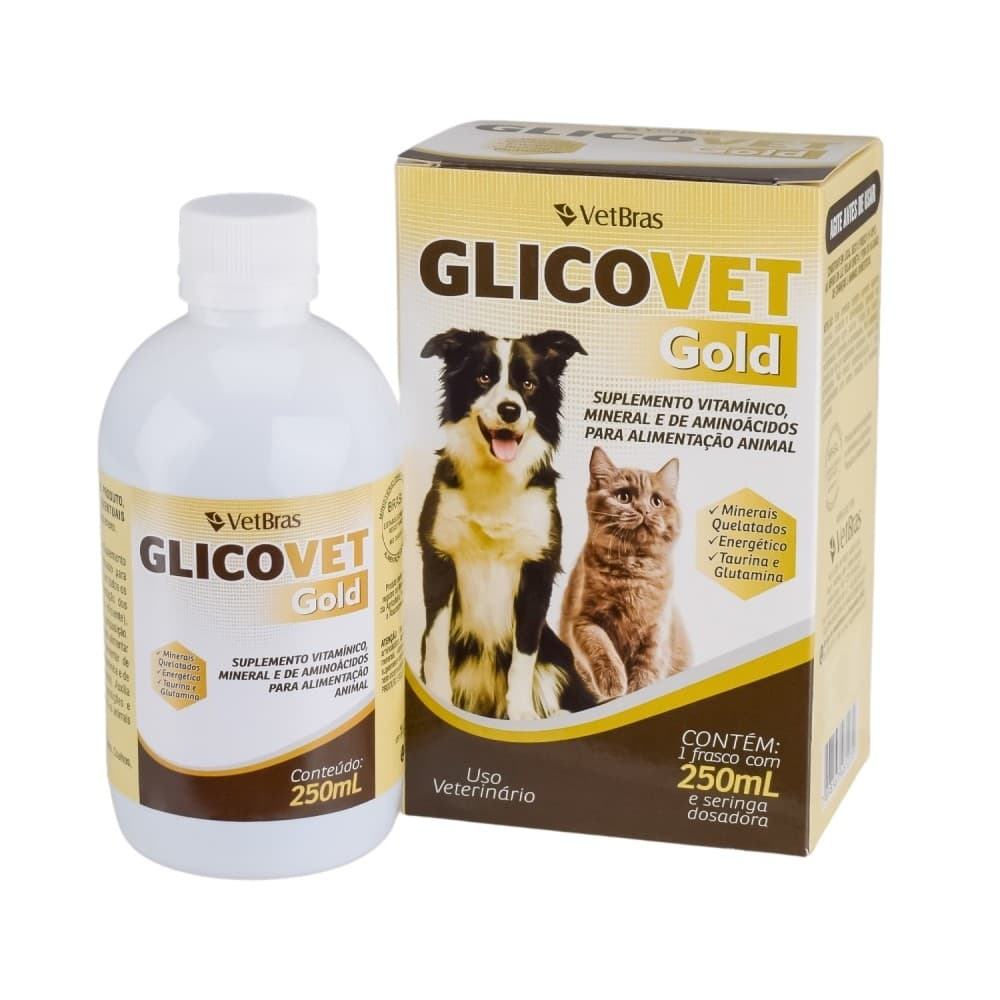 SUPLEMENTO GLICOVET GOLD 250ML VETBRAS PET