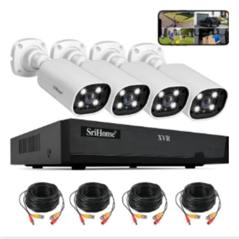 Kit Cftv 4 Cameras Full Hd Dvr 20m Full Hd Ch cam Cameras 1080p,IP66 (proteção contra poeira e chuva)