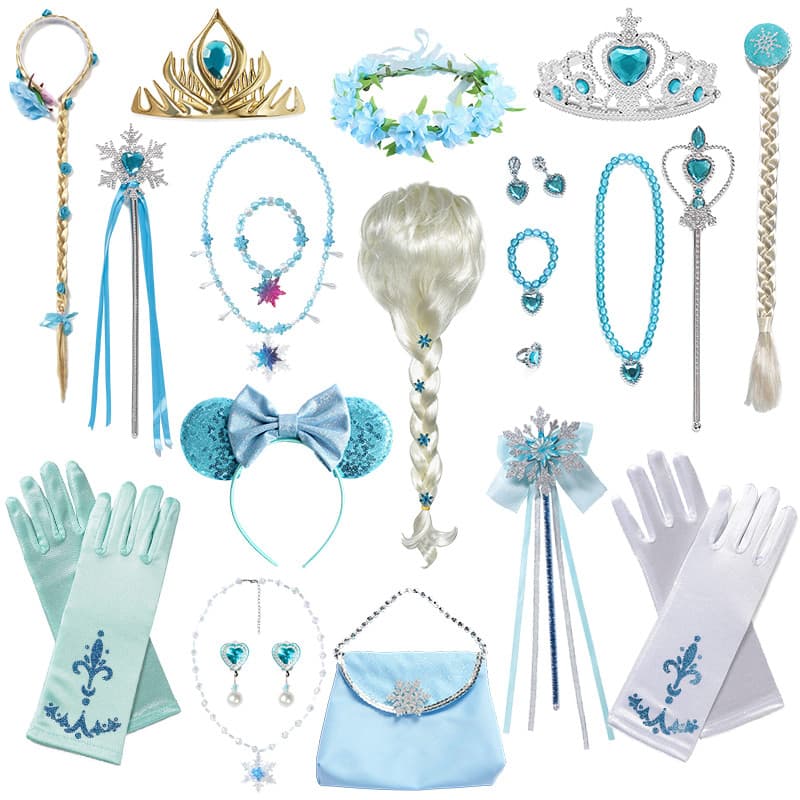Conjunto De Coroa E Luvas Para Cosplay De Princesa Elsa Meninas , Acessórios De Adereços De Desempenho Crianças