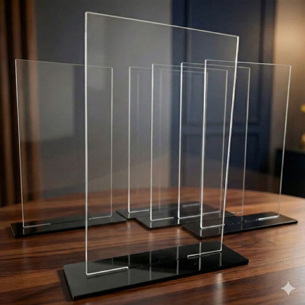 Kit Troféus Para Personalização em Acrílico 10x15cm 2mm Com Base