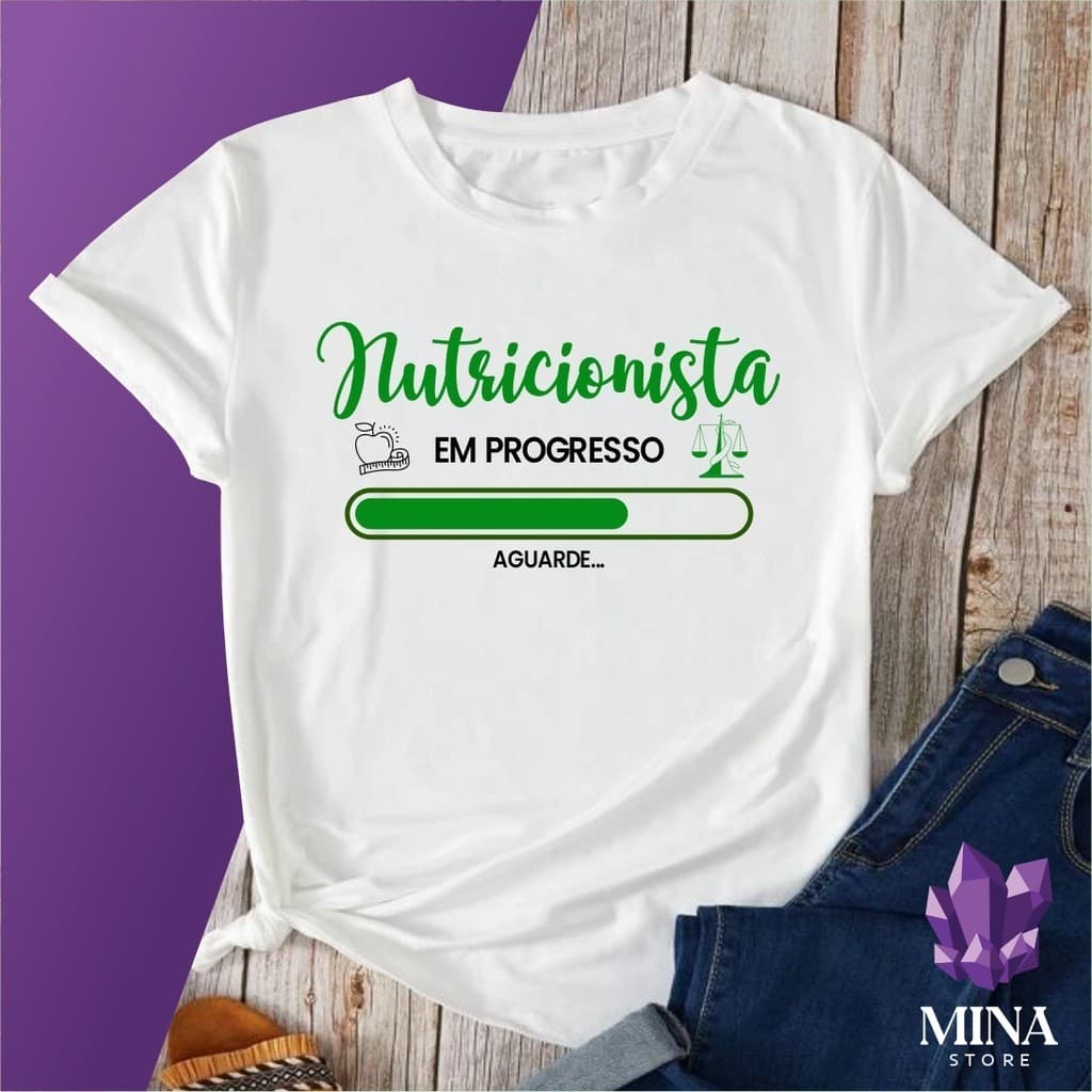 Camiseta  Profissões Estudante Nutrição Nutricionista Produto De qualidade Vamos Enviar Super Rapido