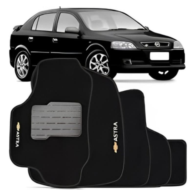 Jogo de Tapete Astra Hatch Sedan 1999 A 2012 preto com 3 peças