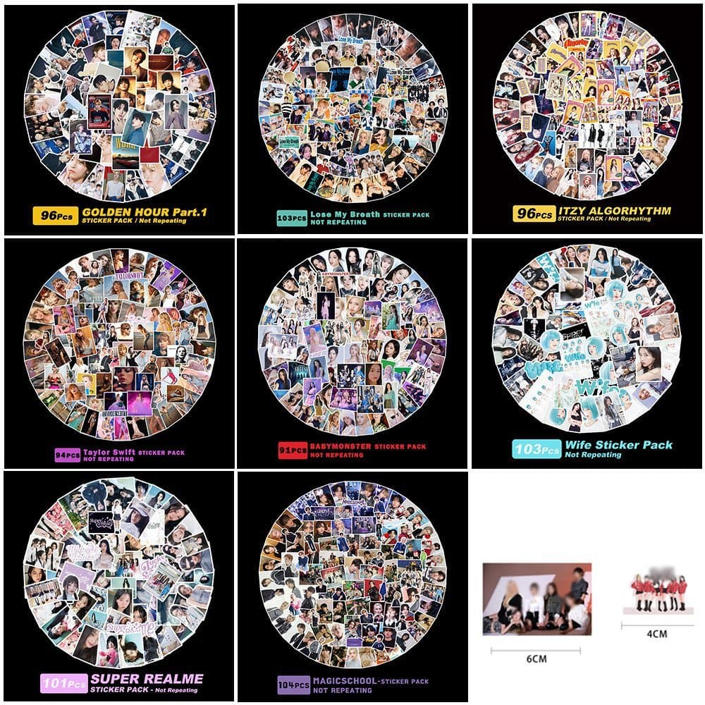 Adesivos de fotos de estrelas do K-pop TW G-IDLE IVE SK, adesivos de graffiti, adesivos decorativos GOT7 ATEEZ, DIY