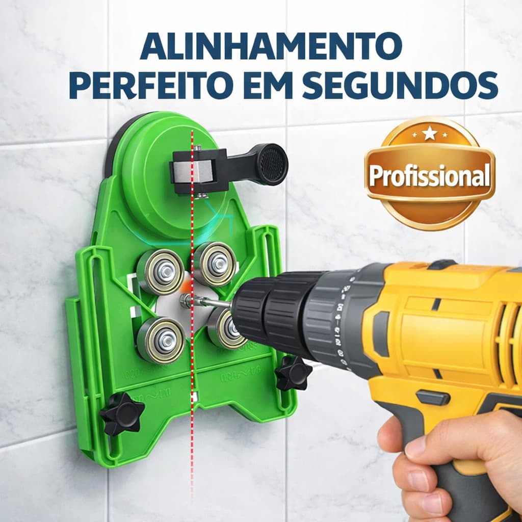 Guia Perfuração Gabarito Profissional Ventosa Precisão 4–83mm Azulejo Porcelanato Madeira Metal