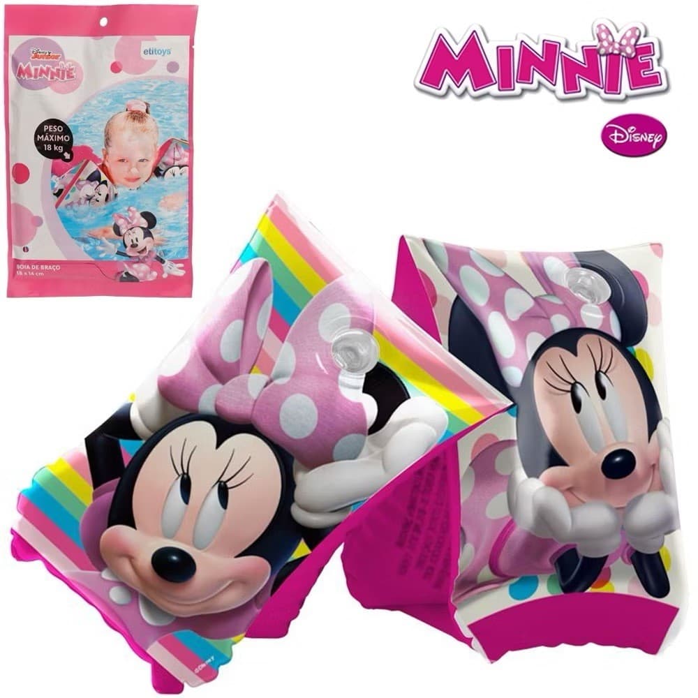 BOIA DE BRAÇO INFANTIL MINNIE ATE 20kg BOIA PISCINA DISNEY