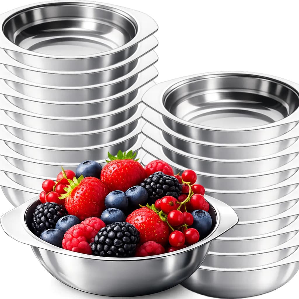 Kit 20 Peças Pote Potinho Inox Tigela Bacia Multiuso Premium