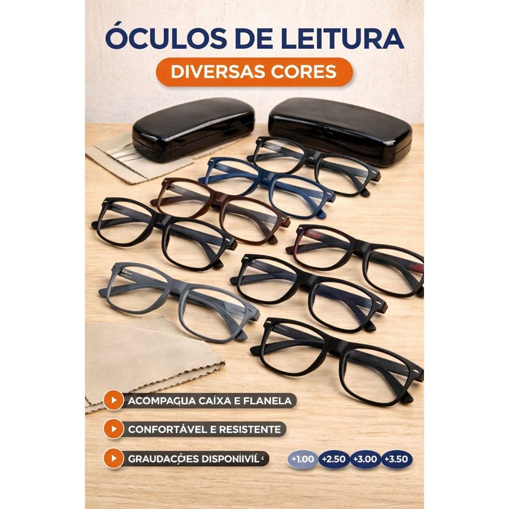 Óculos De Leitura Masculino Com Grau Perto Emborrachado Grande Com Lentes Prontas Para Uso Presbiopia Descanso