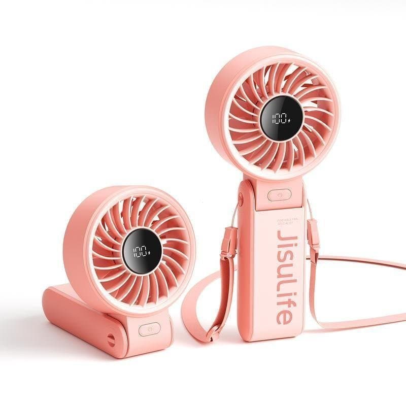 Ventilador Portátil Mini JISULIFE 3600mAh 150 °   Ventiladores USB Dobráveis com 5 Velocidades e Vento Forte, Ventilador
