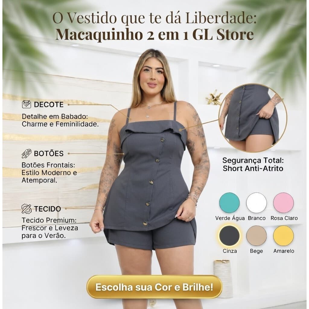 Look Verão Plus Size: Macaquinho Vestido Com Short Por Baixo