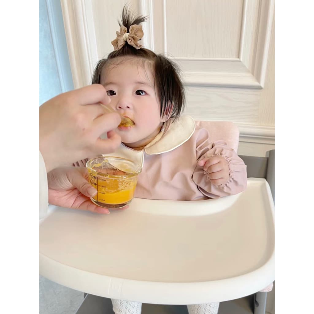 Ins coreano boneca colar macacão do bebê comida independente comer à prova dwaterproof água anti-sujo anti-vestir babado
