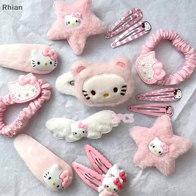 [Rhian] Conjunto De Pelúcia De Anime Cabelo Círculo Sweet Girl Headdress Pin Gifts COD