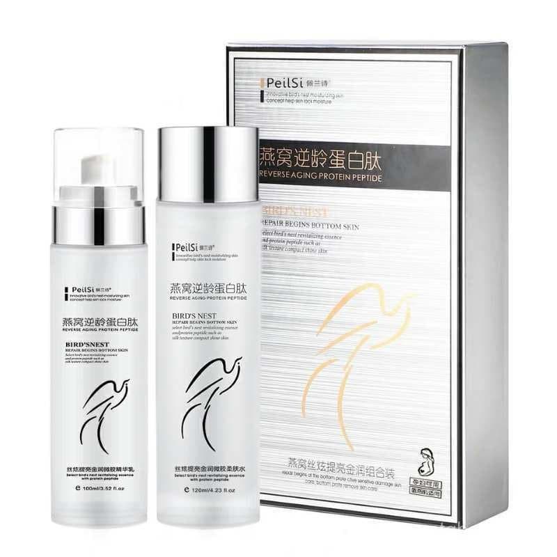 Conjunto de Creme Hidratante e Iluminador Perrin's Bird's Nest Silk - Conjunto de Duas Peças Hidratante, Nutritivo e Fir