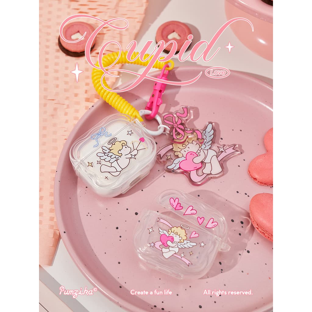 Pumzika Original Cupido Little Angel Bonito Adequado para Apple AirPods3 pro2 Capa protetora para fone de ouvido com pin