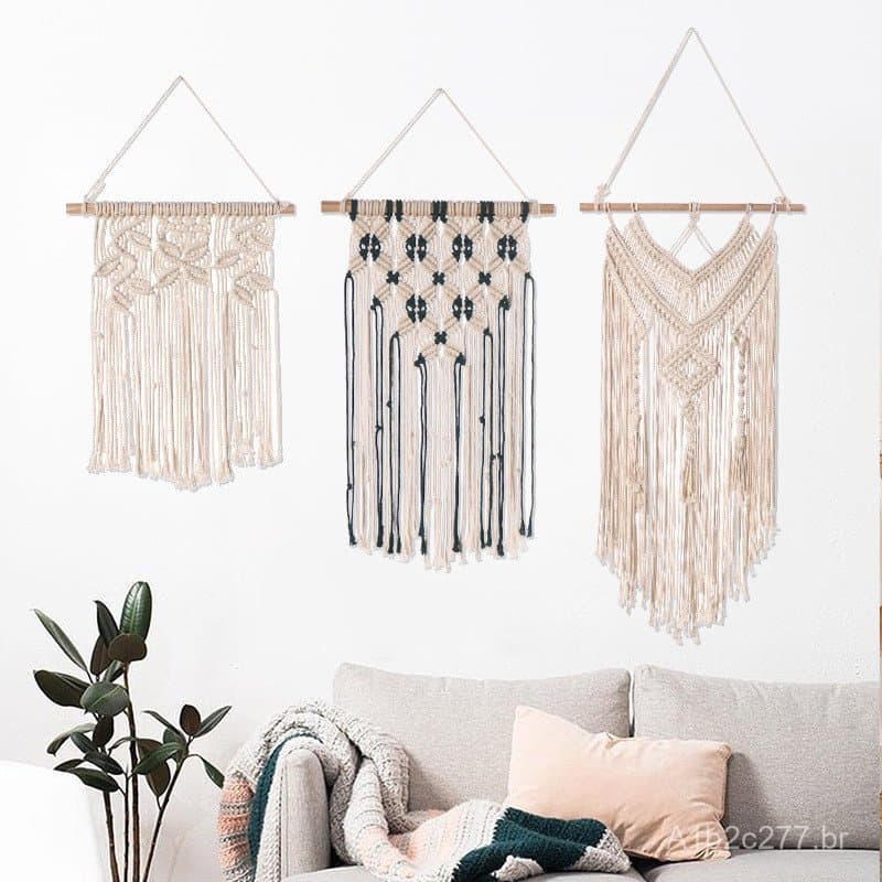 Tapeçaria boêmia, tapeçaria de parede tecida à mão, decoração de parede para quarto e cabeceira.