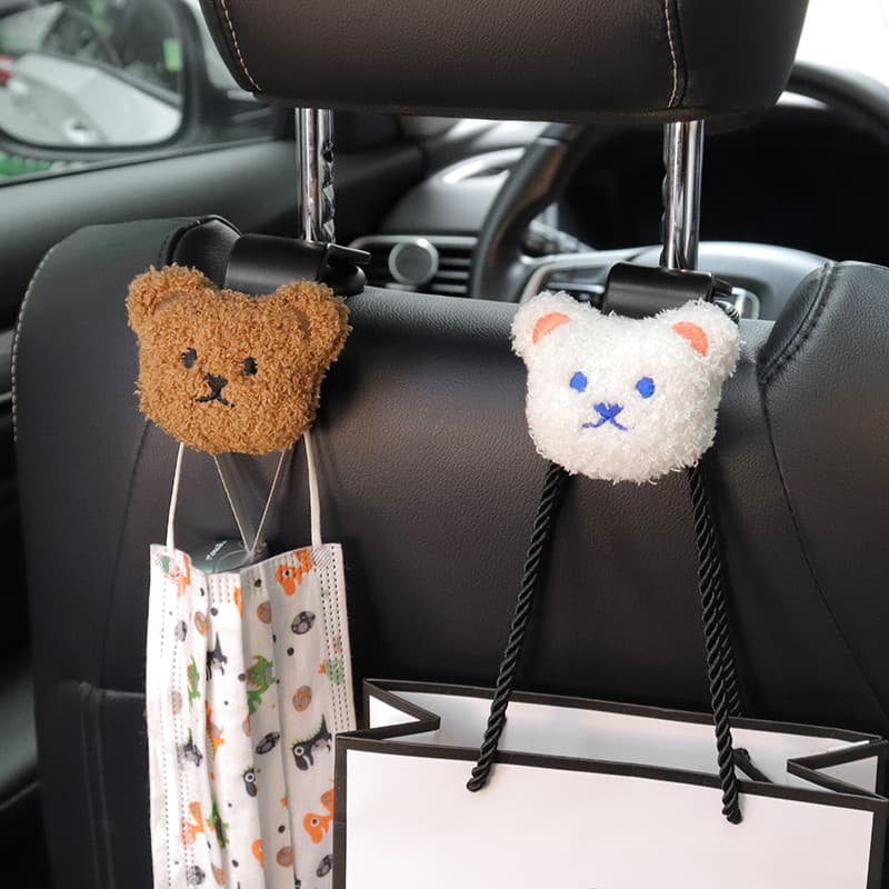 Assento de carro volta gancho carro multifuncional criativo dos desenhos animados boneca de pelúcia armazenamento acessó