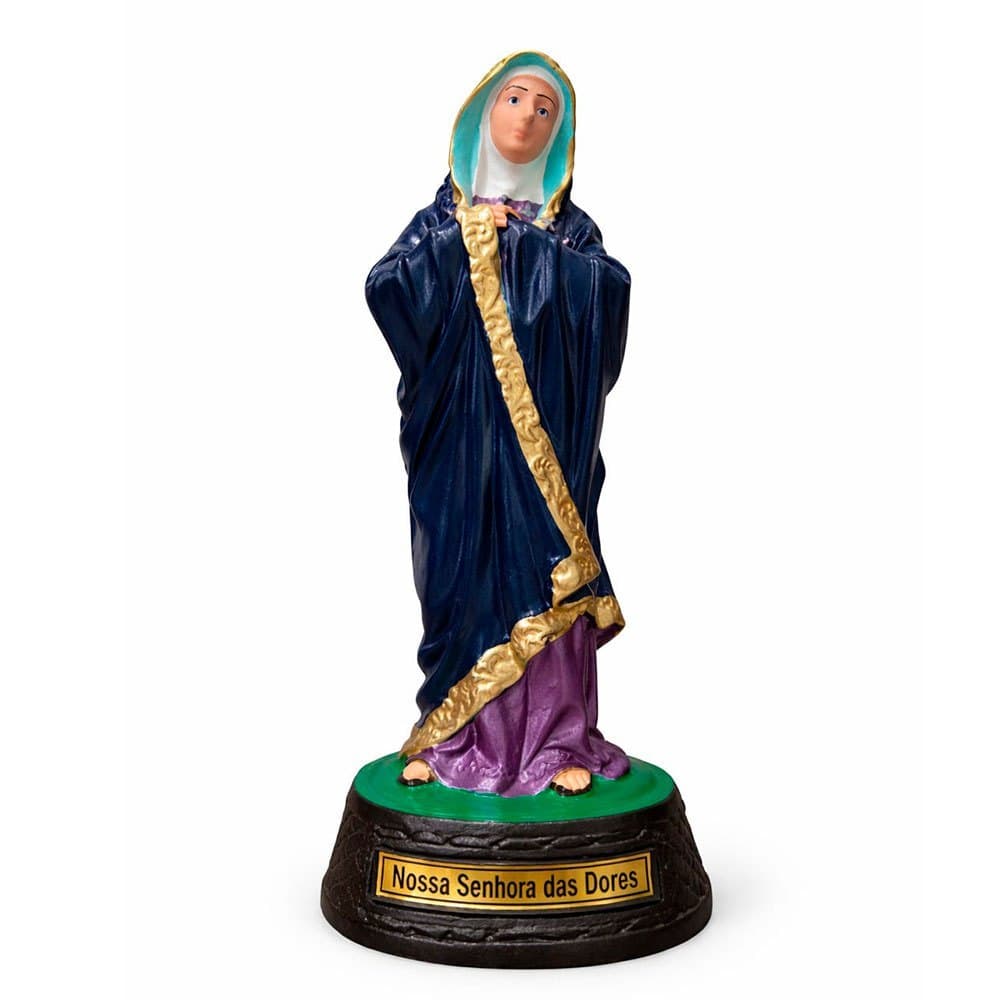 Imagem de Nossa Senhora das Dores de Borracha Inquebrável - 20 cm Estatueta Decoração Católica
