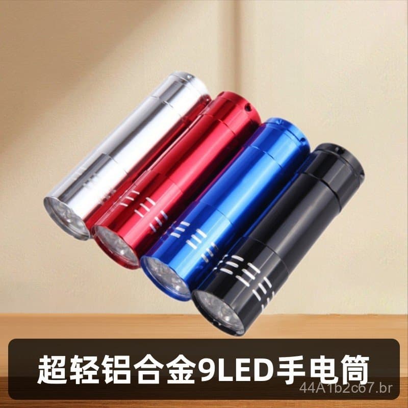 Lanterna de alumínio com 9 LEDs, mini lanterna com 9 luzes, presente com logotipo personalizado, fabricante de lanternas