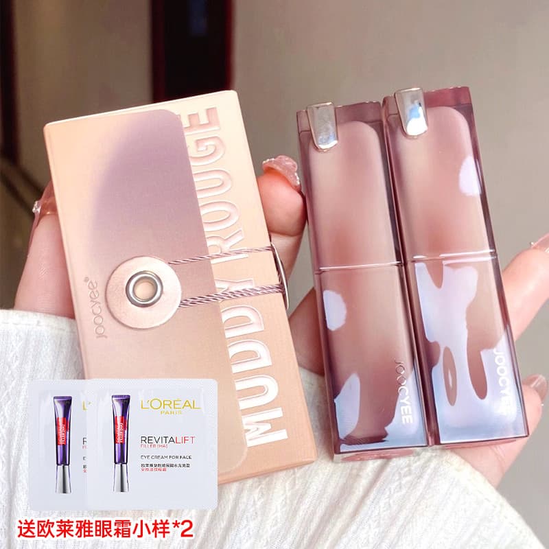 Batom fosco da primeira primavera Joocyee Enzyme Color Batom Lip Glaze Powder Mist 122 Deep Lip 117 Crystal Jelly 514