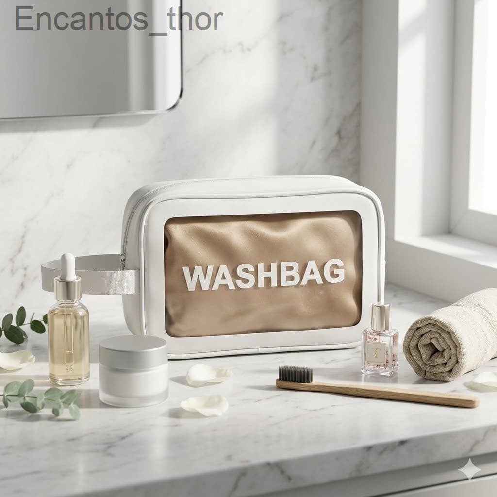 Necessaire Transparente WASHBAG com Alça - BrancaK06U