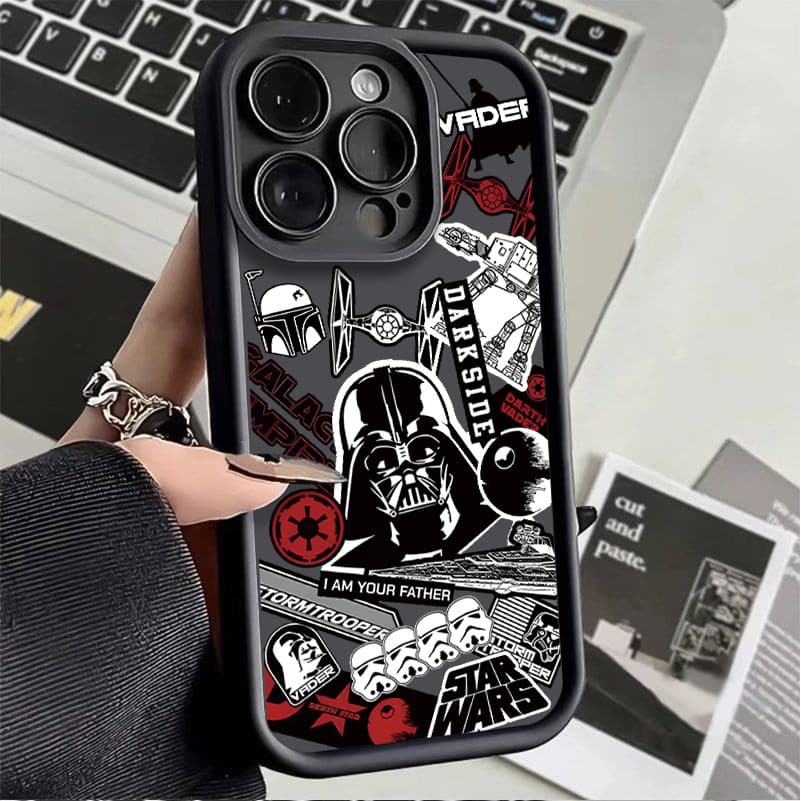 Darth Vader capa De Silicone Anti-Queda Adequada Para iPhone 11 12 13 14 15 16 17 Pro Max À Prova D'água De Choque E Dis