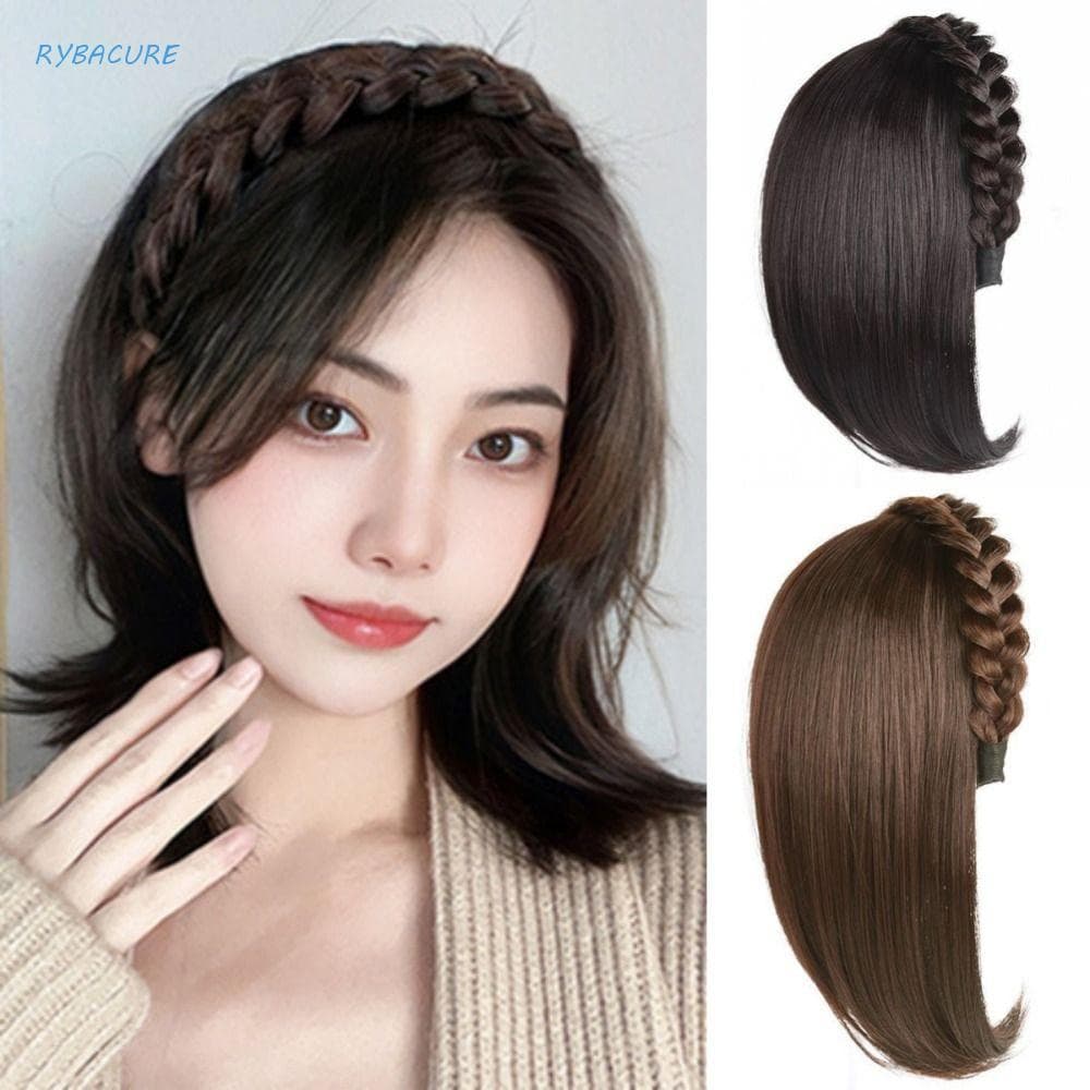 Raybre Meia Peruca De Tiara , Argola De Cabelo Estilo Coreano Torção Trançada Espinha De Peixe , Extensão