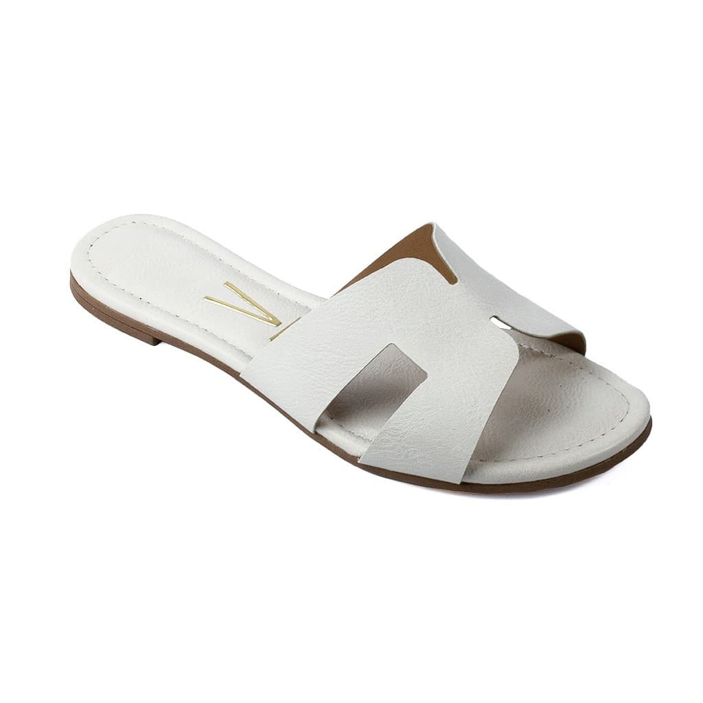 Sandália Rasteirinha Vizzano Feminina Brilho Original 6371 Branco