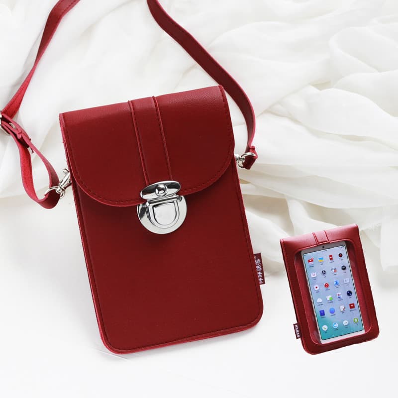 Bolsa para celular feminina Crossbody 2025 novo estilo versão coreana simples All-Match PU tela sensível ao toque bolsa