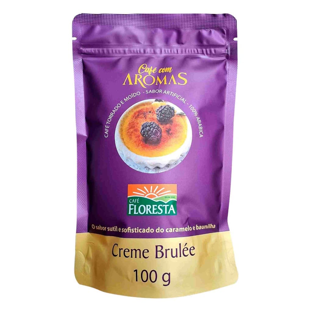 Café Gourmet em Pó Floresta Aromatizado Sabor Creme Brulee 100g