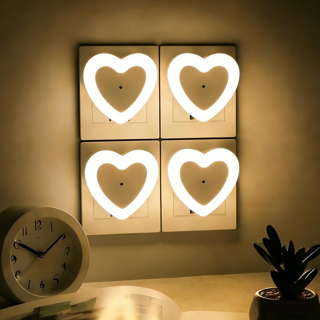 4 Amor Luz Quente nightlight , Lâmpada De Cabeceira Do Quarto Indução Inteligente LED , Luzes Decorativas De Enfermagem