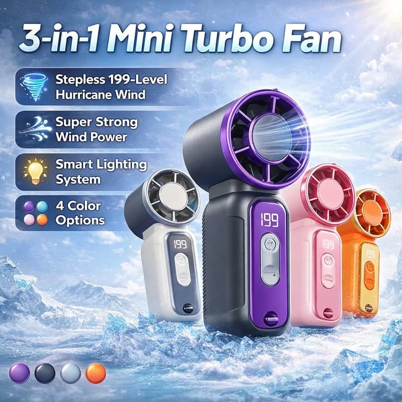 Ventilador Elétrico De Super Potência Eólica Portátil design Circular Pequeno Sistema De Iluminação Inteligente Luz led