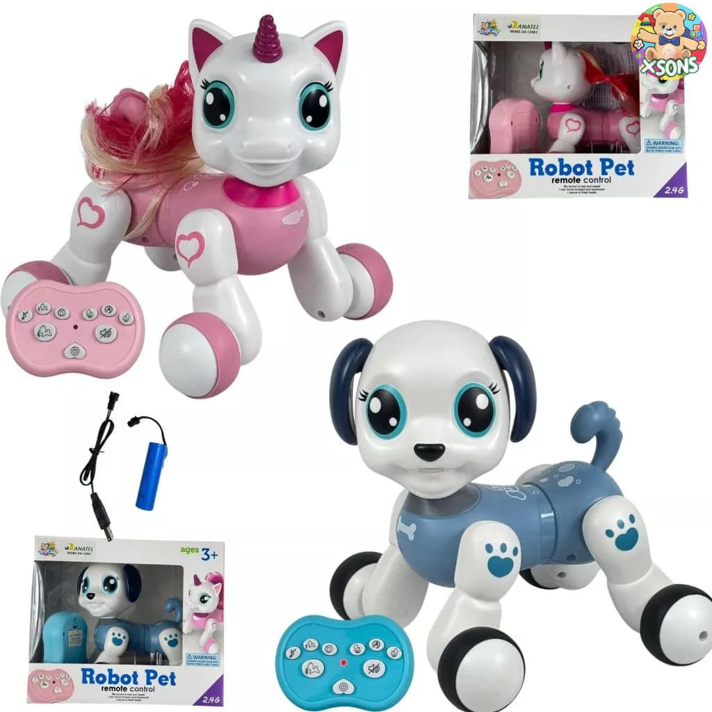 Unicórnio Ou Cachorro Robô Com Bateria Recarregável De Controle Remoto Robôs Pet Dog Robot