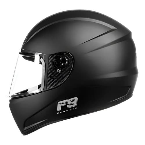 Capacete Moto Fly F-9 Classic Preto Masculino F 9 F9 Fechado Preto fosco e Preto brilhante