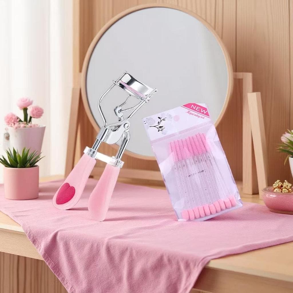 Kit Maquiagem Profissional Cílios Curvex 10 Pincéis Duplos Escova Sobrancelha Curler Aplicador Pestanas