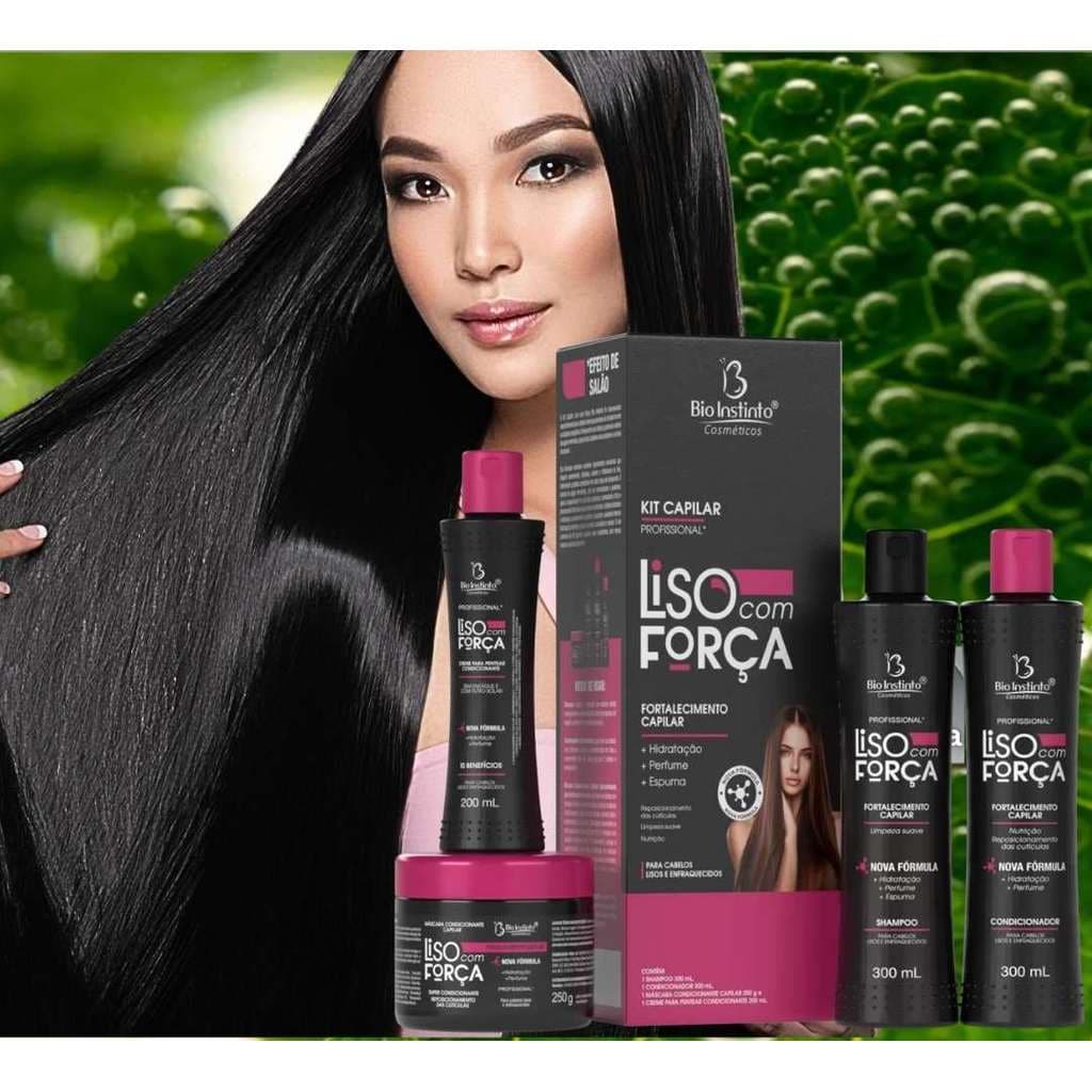 KIT CAPILAR LISO COM FORÇA DE 4 ITENS BIO INSTINTO