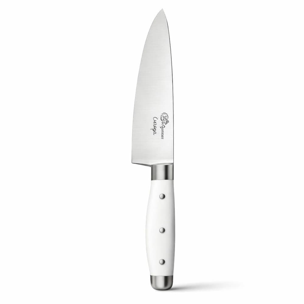 Faca de Cozinha Profissional Cabo Branco Lâmina Aço Inox 8 Polegadas